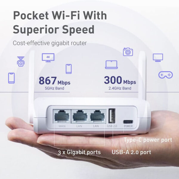 GL.iNet GL-SFT1200 (Opal) VPN Travel WiFi Router